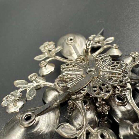 Vintage Brooch Pin Black Aurora Borealis Rhinestones Triangle Statement READ - Picture 6 of 12